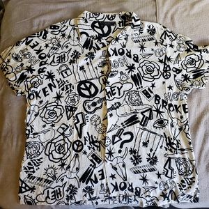 No Boundaries Graphic Print Button Down Shirt